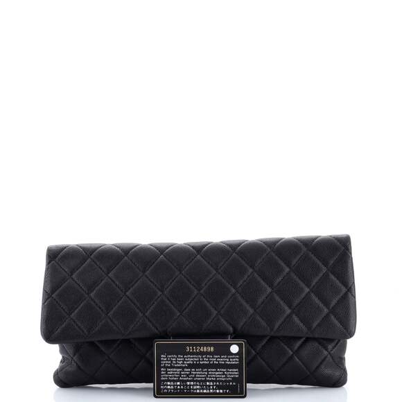 East West Classic Flap Clutch Quilted #205423C41B - Picture 2 of 7